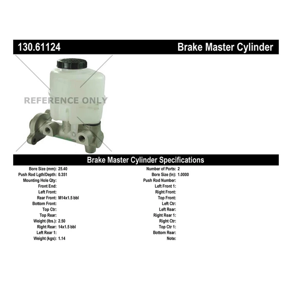 Brake Master Cylinder - Centric 130.61124