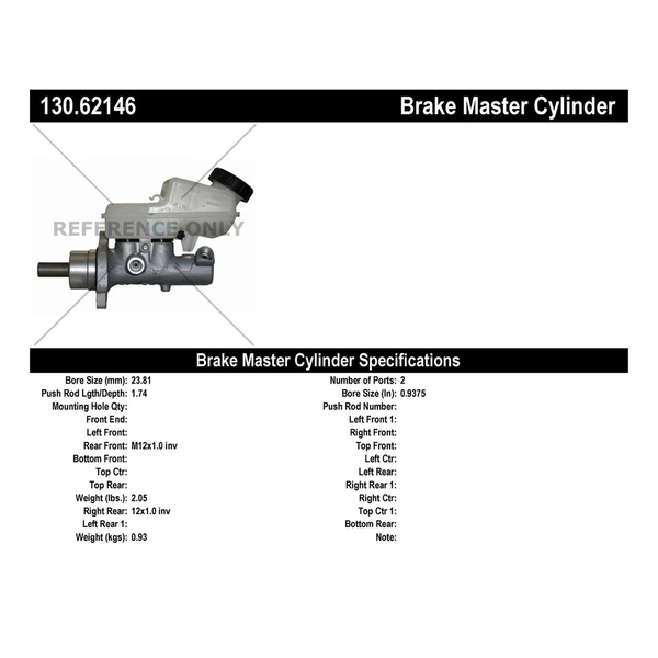 Brake Master Cylinder - Centric 130.62146