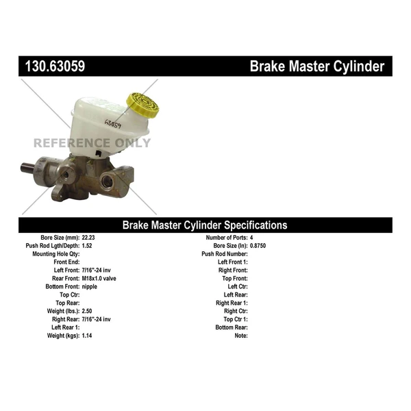 Brake Master Cylinder - Centric 130.63059