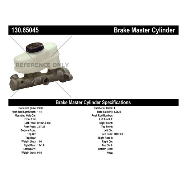 Brake Master Cylinder - Centric 130.65045