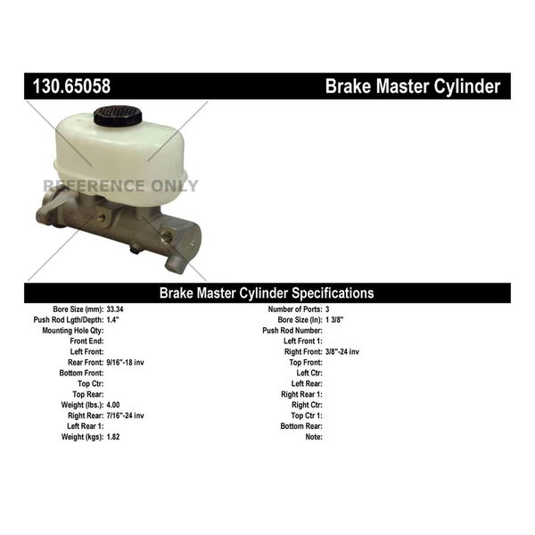 Brake Master Cylinder - Centric 130.65058