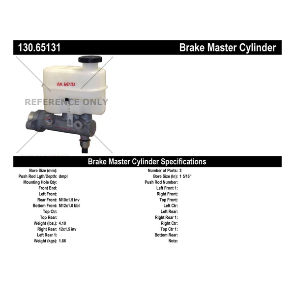 Brake Master Cylinder - Centric 130.65131