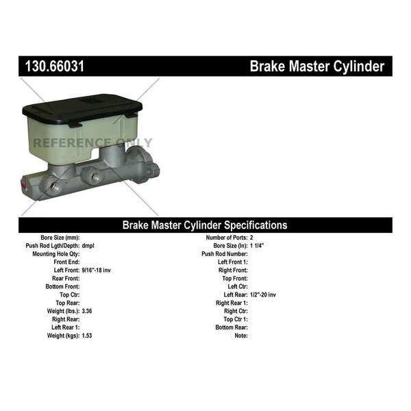 Brake Master Cylinder - Centric 130.66031