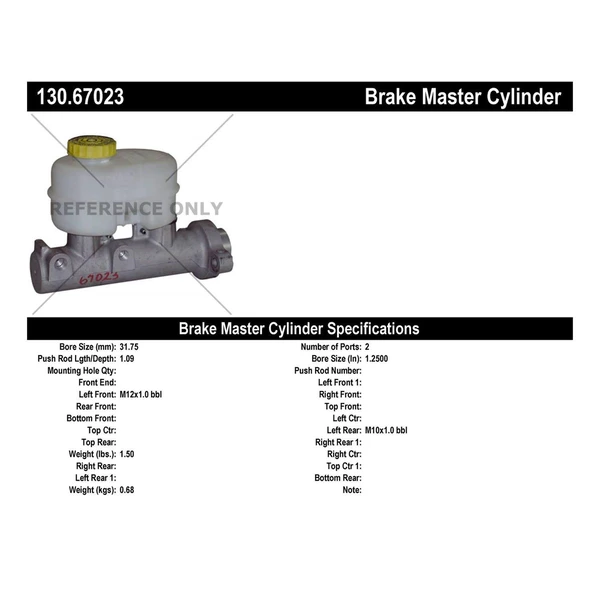 Brake Master Cylinder - Centric 130.67023