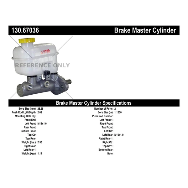 Brake Master Cylinder - Centric 130.67036