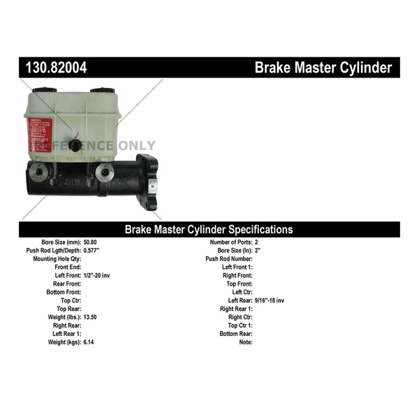 Brake Master Cylinder - Centric 130.82004