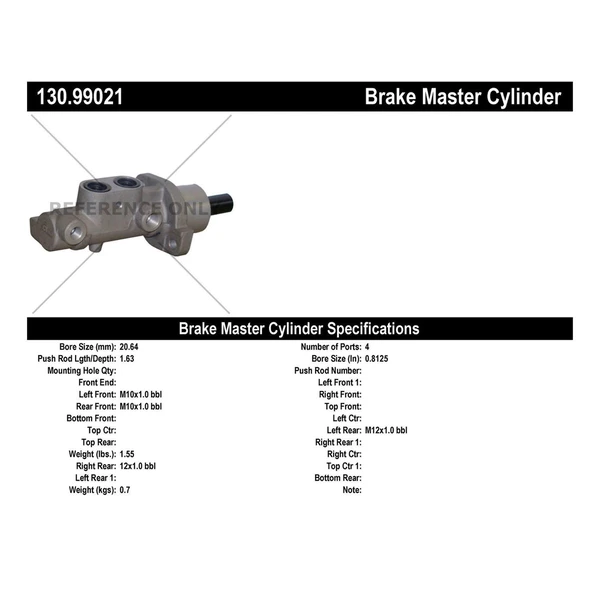 Brake Master Cylinder - Centric 130.99021