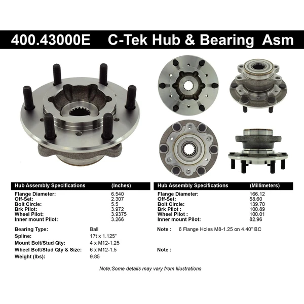 Wheel Bearing and Hub Assembly - Front Side - Centric 400.43000E