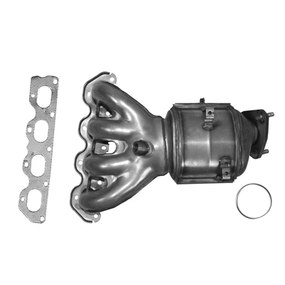 AP Emissions 641345 Catalytic Converter with Integrated Exhaust Manifold, Front Side