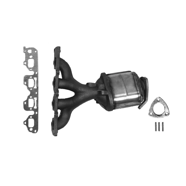 AP Emissions 641343 Catalytic Converter with Integrated Exhaust Manifold, Front Side