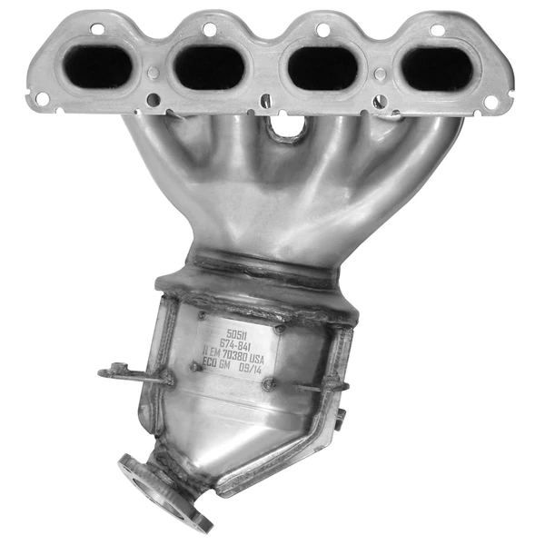 AP Emissions 641449 Catalytic Converter with Integrated Exhaust Manifold, Front Side