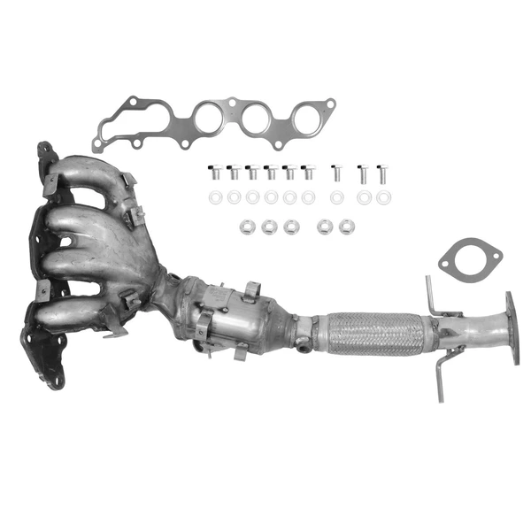 AP Emissions 641553 Catalytic Converter with Integrated Exhaust Manifold, Front Side