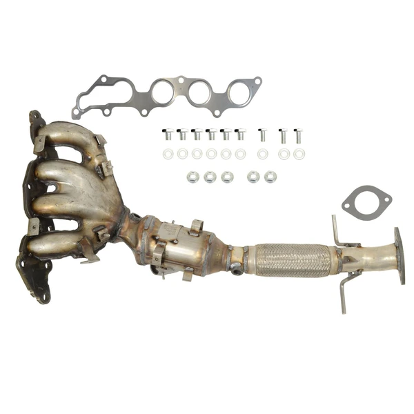 AP Emissions 641553 Catalytic Converter with Integrated Exhaust Manifold, Front Side