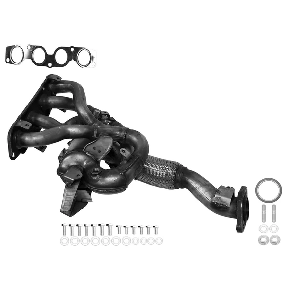 AP Emissions 641611 Catalytic Converter with Integrated Exhaust Manifold, Front Side