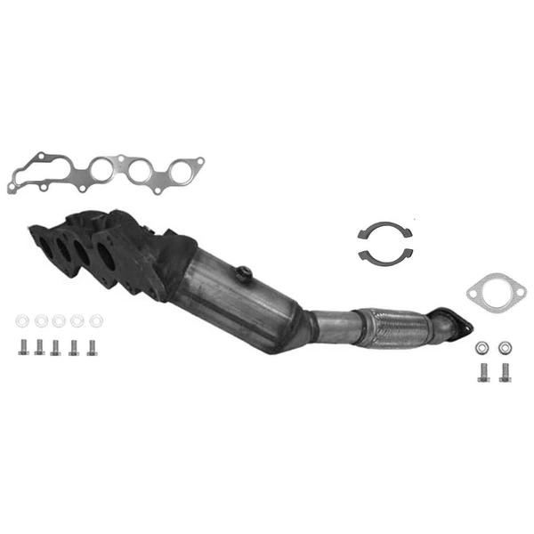 Eastern Catalytic 30558 Catalytic Converter with Integrated Exhaust Manifold, Front Side