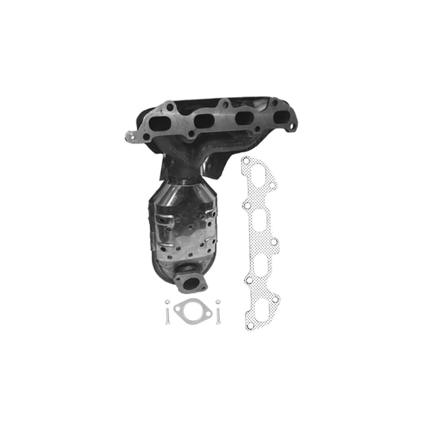 Eastern Catalytic 40653 Catalytic Converter with Integrated Exhaust Manifold, Front Side