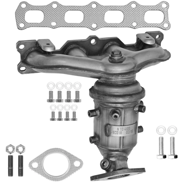 Eastern Catalytic 41131 Catalytic Converter with Integrated Exhaust Manifold, Front Side