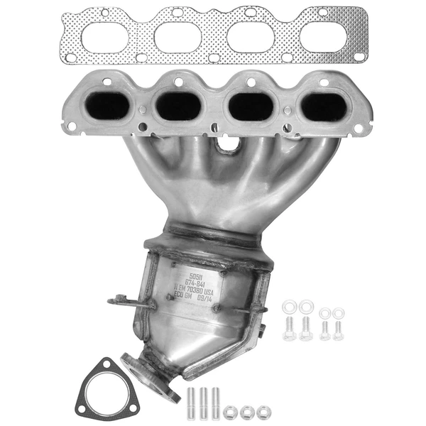 Eastern Catalytic 50511 Catalytic Converter with Integrated Exhaust Manifold, Front Side