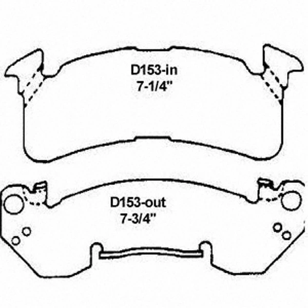 Wagner SX153 Disc Brake Pad Set, Front Side