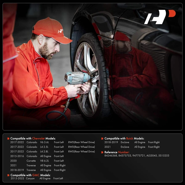 Front Left ABS Wheel Speed Sensor for Chevrolet Colorado GMC Canyon 2015-2022