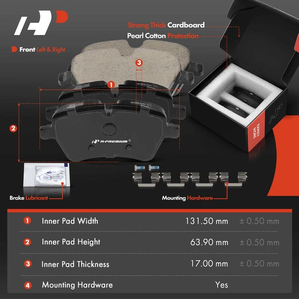 Drilled & Slotted Disc Brake Rotors and Ceramic Pads Kit, 6 Pcs, Front Driver & Passenger, A-Premium, APBRPS1280