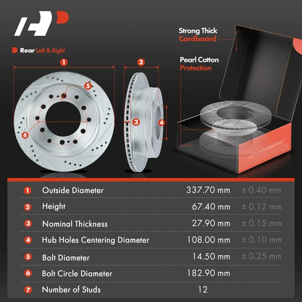 Brake Pad and Rotor Kit, 12 Pcs, Front & Rear, A-Premium, APBRPS693