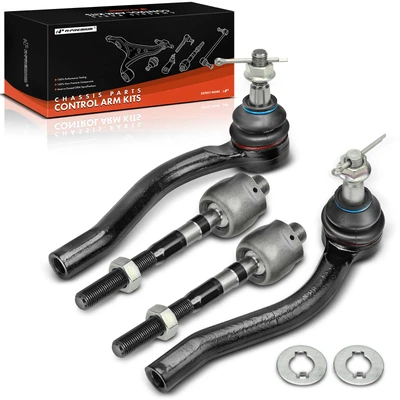 4 Pcs Front Inner & Outer Tie Rod Ends