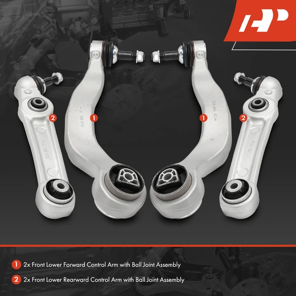 4-Pc Control Arm and Ball Joint Kit, Front Lower with Ball Joint A-Premium APCA7282