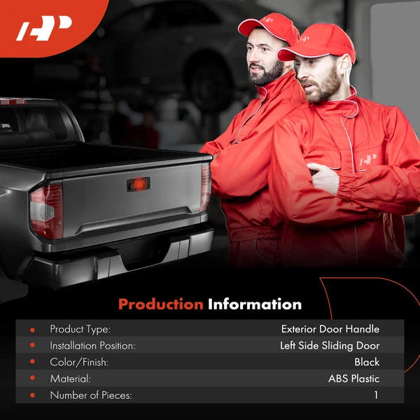 Passenger Black Primed Exterior Sliding Door Handle for Nissan Quest 1999-2002