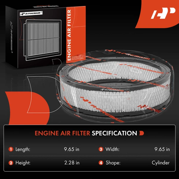 2 Pcs Engine Air Filter for Ford F-250 F-350 Jeep Cherokee Wrangler Dodge Dakota