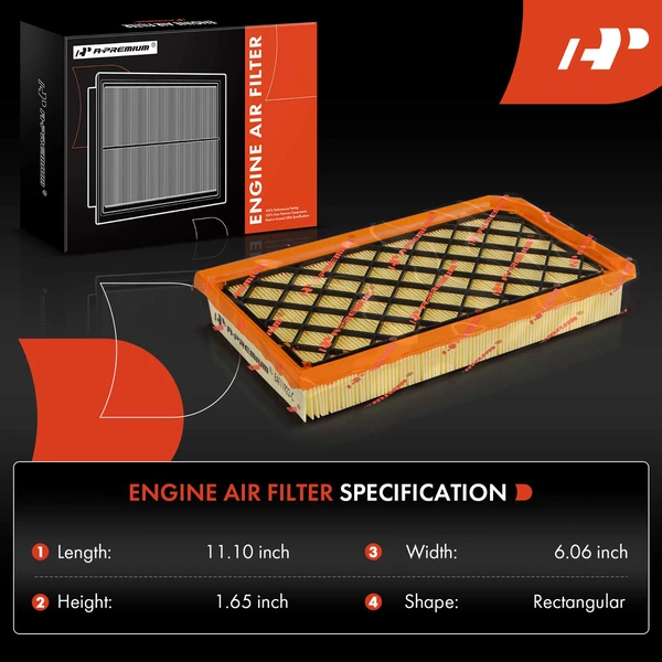 2 Pcs Engine Air Filter for Cadillac CT4 2022-2023 CT5 2020-2023 V6 3.6L V6 3.0L