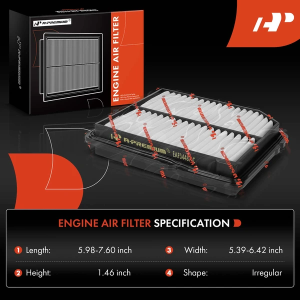 2 Pcs Engine Air Filter for Honda Civic CRX 1988-1991 1.5L 1.6L