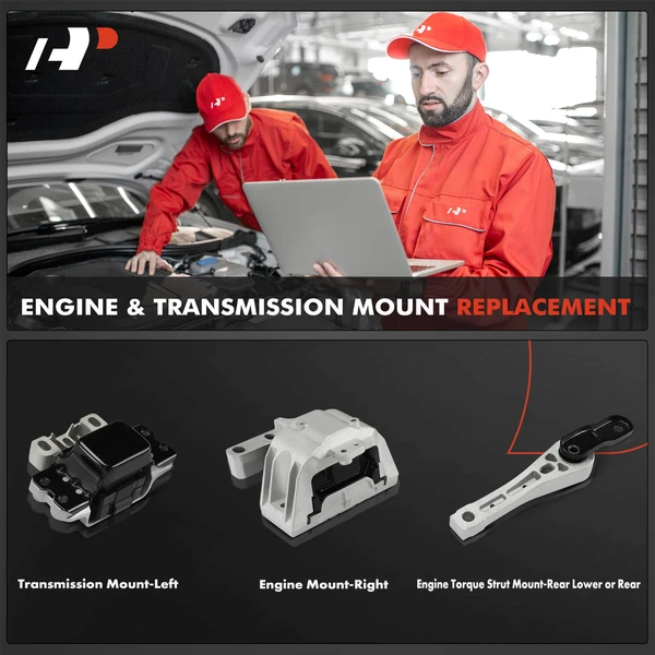 3-Pc Engine Mount and Transmission Mount Kit Left & Right & Rear A-Premium APEM1491