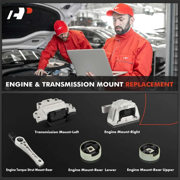 5-Pc Engine Mount and Transmission Mount Kit Left & Right & Rear A-Premium APEM1496