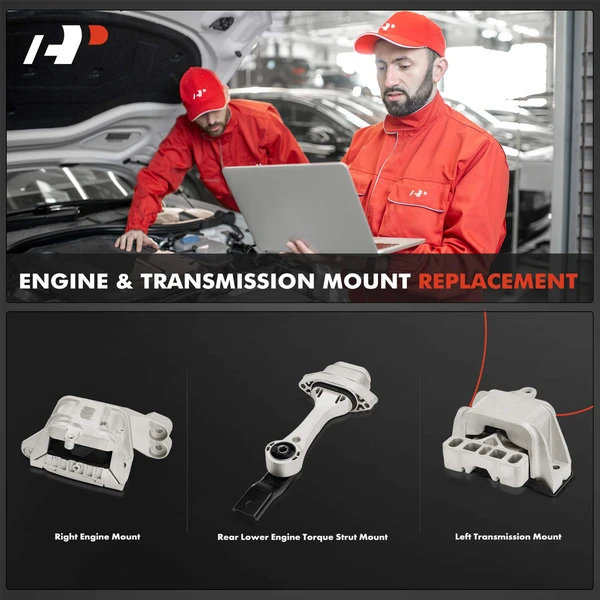 3-Pc Engine Mount and Transmission Mount Kit Left & Right & Rear A-Premium APEM1501