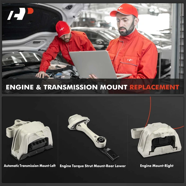 3-Pc Engine Mount and Transmission Mount Kit Left & Right & Rear A-Premium APEM1487