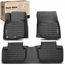 3 Pcs Front & Rear Black Floor Mats Liners for 2011-2015 Mitsubishi Outlander Sport