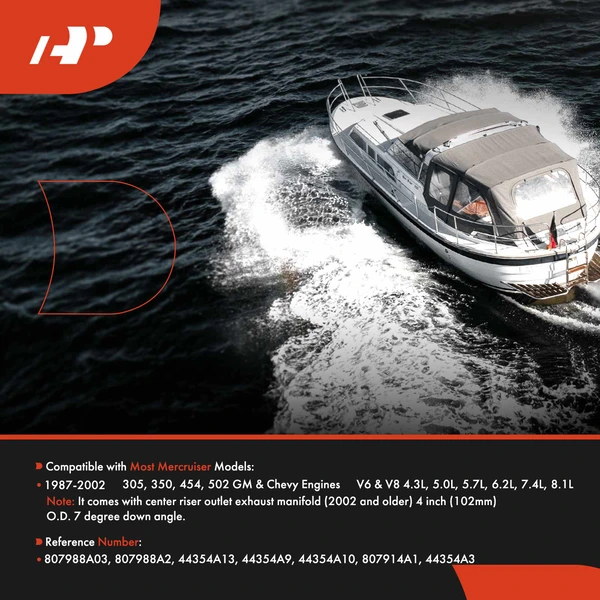 Exhaust Elbow Riser for Mercury Marine Mercruiser Engine GM V6 & V8 1987-2002