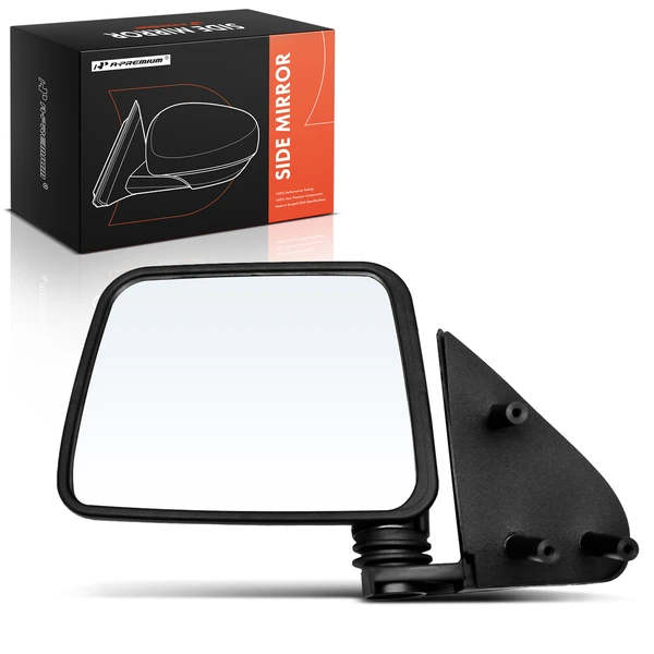 1995-1997 Nissan Pickup Right Passenger Side Mirror, Manual 1995-1997 Nissan Pickup, Smooth Black A-Premium APMI907TW