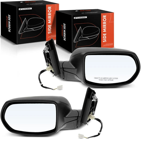 2012-2014 Honda CR-V Driver & Passenger Mirror, Power Adjustment, Manual Folding, Smooth Black A-Premium APMI1529TW