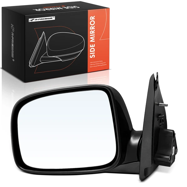 2009-2012 Chevrolet Colorado Left Driver Side Mirror, Power Adjustment, Manual Folding, Smooth Black A-Premium APMI1648TW