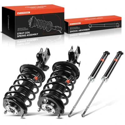 4 Pcs Front & Rear Complete Strut & Coil Spring Assembly