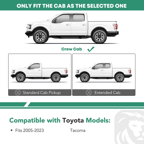 6 Inch Chrome S/S 304 Oval Side Step Bars for 2005-2023 Toyota Tacoma