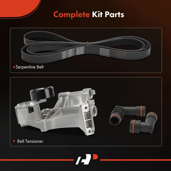 2 Pcs Serpentine Belt Drive Component Kit for Chevrolet Impala Monte Carlo Pontiac