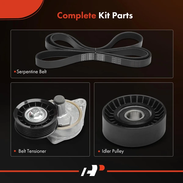 3 Pcs Serpentine Belt Drive Component Kit for Ford Escape Contour Mazda Mercury