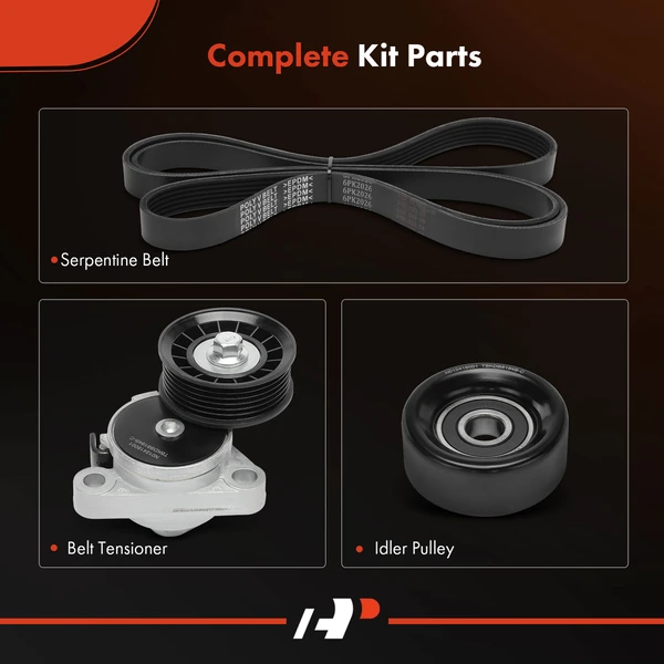3 Pcs Accessory Drive Serpentine Belt Drive Component Kit for Chevy Corvette 99-00