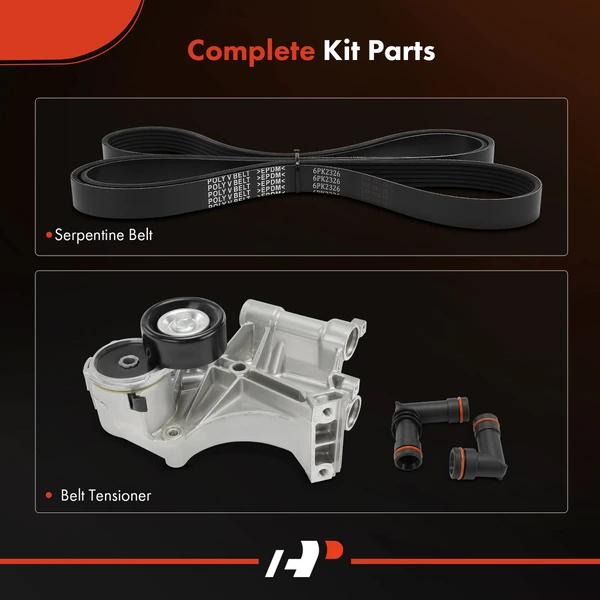 2 Pcs Serpentine Belt Drive Component Kit for Buick Lucerne 2006-2008 V6 3.8L