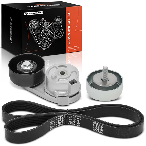 3 Pcs Serpentine Belt Drive Component Kit for Cadillac CTS 2004-2007 V6 2.8L 3.6L