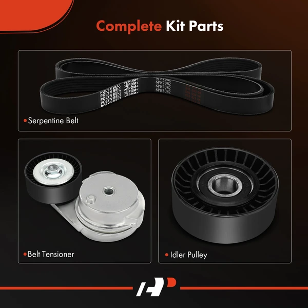 3 Pcs Serpentine Belt Drive Component Kit for Jeep Commander PcsK 2006-2008 5.7L