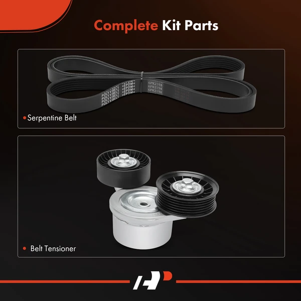 2 Pcs Serpentine Belt Drive Component Kit for Jeep Commander PcsK Grand Cherokee